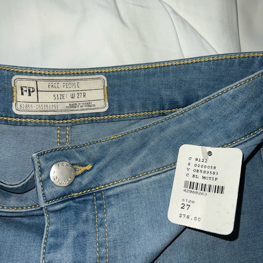 Free People Blue Flare Wide Leg Jeans - Picture 5 of 5